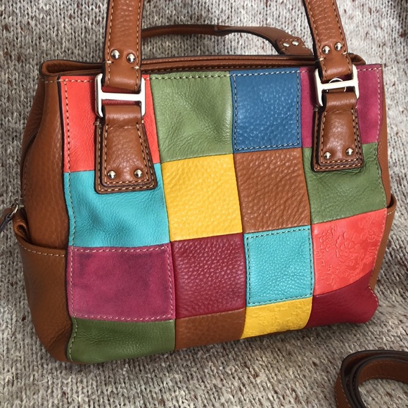 FÓSIL Patchwork leather satchel or shoulder bag - Picture 4 of 11